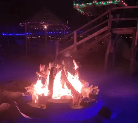 bonfire in mousuni island at night